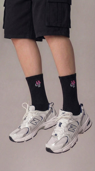 Calavera en llamas calcetín