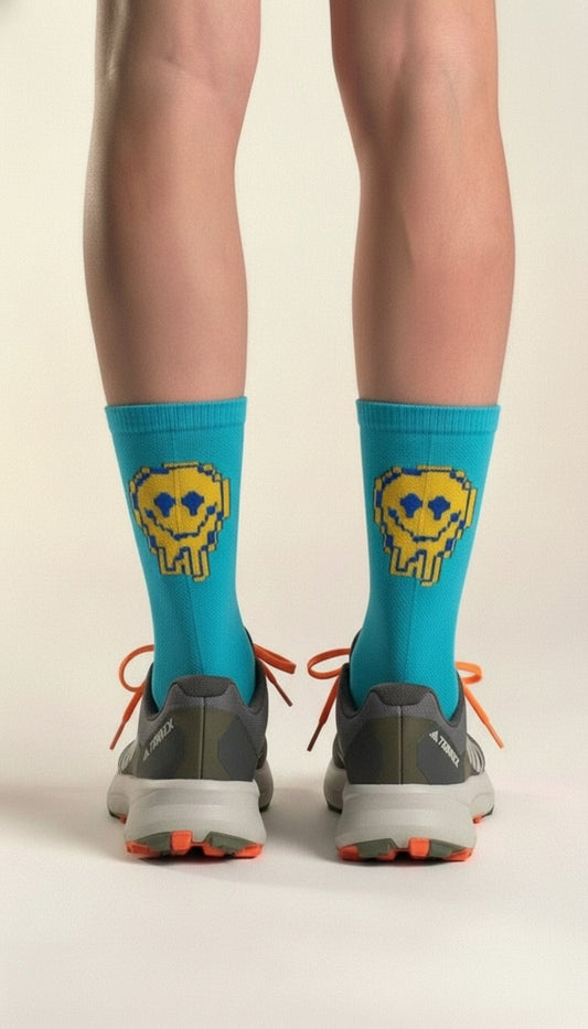 Calcetín Performance Pro Cara derretida Turquesa